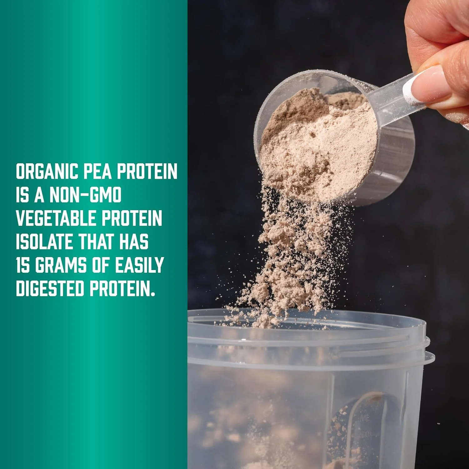 NOW Sports Nutrition، پروتئین نخود فرنگی ارگانیک تایید شده، 15 گرم، پودر بدون طعم، 1.5 پوند