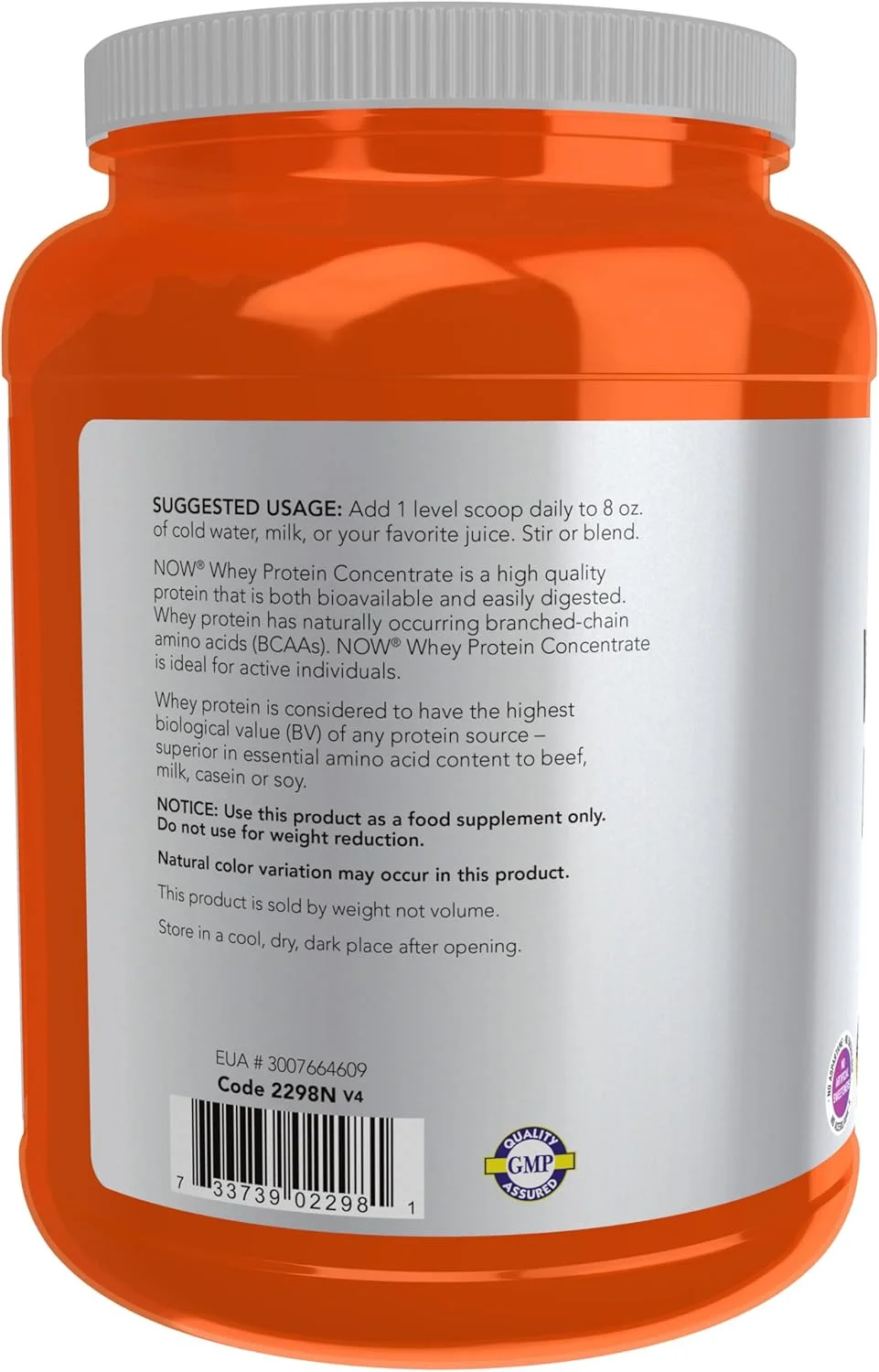 NOW Sports Nutrition، کنسانتره پروتئین وی، 24 گرم با BCAAs، پودر بدون طعم، 1.5 پوند NOW Sports Nutrition، کنسانتره پروتئین وی، 24 گرم با BCAAs، پودر بدون طعم، 1.5 پوند