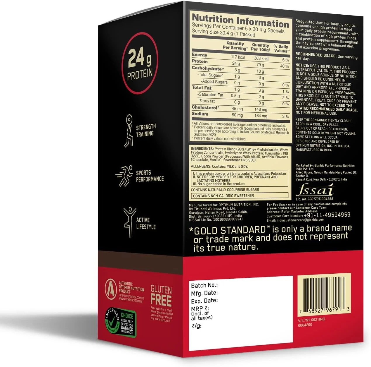اپتیموم نوتریشن (ON) گلد استاندارد 100% وی پروتئین - 5 عدد ساشه 30.4 گرمی (شکلات دوبل غنی)، برای حمایت و ریکاوری عضلات، گیاهی - منبع اصلی وی ایزوله اپتیموم نوتریشن (ON) گلد استاندارد 100% وی پروتئین - 5 عدد ساشه 30.4 گرمی (شکلات دوبل غنی)، برای حمایت و ریکاوری عضلات، گیاهی - منبع اصلی وی ایزوله