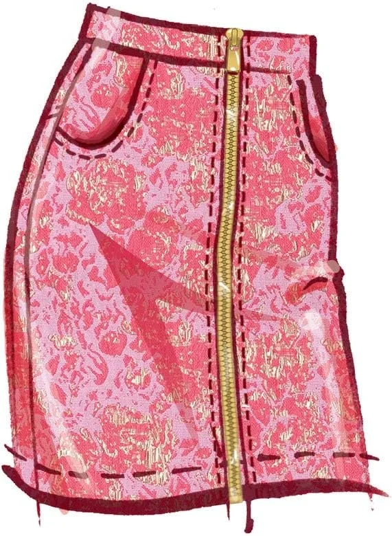 الگوهای خیاطی دامن مدادی 5 جیب زنانه و دخترانه مک کالز M8149RR، کد طراحی M8149، سایزهای بزرگ 18W-24W