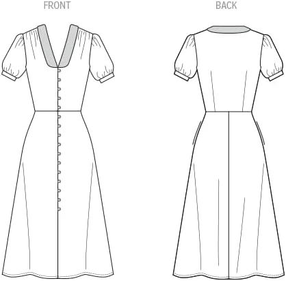 الگوی خیاطی لباس میدی زنانه روان McCall's M8525H5 توسط برندی جوآن، کد طراحی M8525، سایزهای 6-8-10-12-14