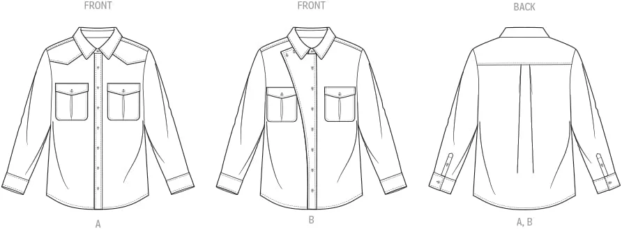 الگوی خیاطی آسان برای دوخت پیراهن های دکمه دار جلوباز غیررسمی و اسپرت مدل M8615A مک کال، کد طراحی M8615، سایزهای XS-S-M-L-XL-XXL الگوی خیاطی آسان برای دوخت پیراهن های دکمه دار جلوباز غیررسمی و اسپرت مدل M8615A مک کال، کد طراحی M8615، سایزهای XS-S-M-L-XL-XXL