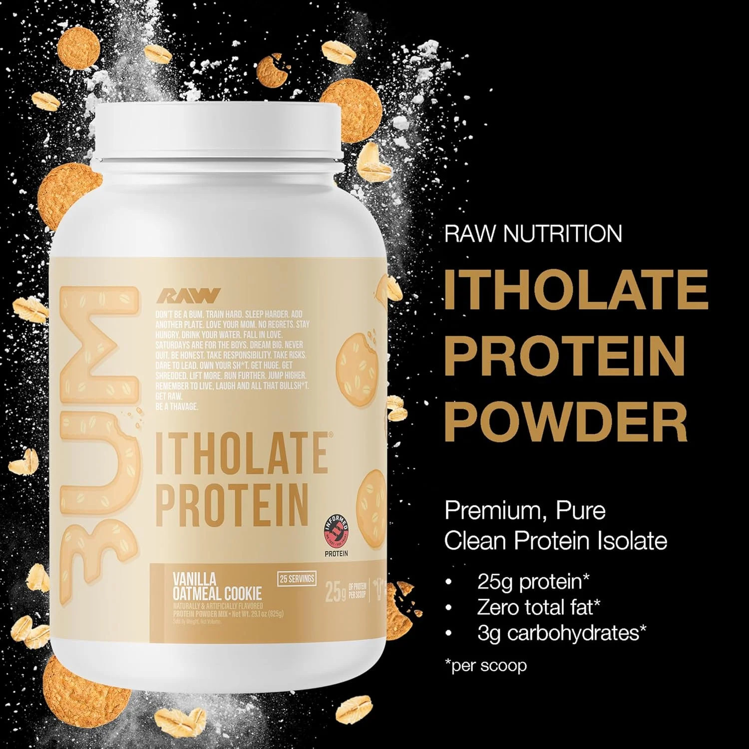 پودر پروتئین وی ایزوله خام، کوکی جو دوسر وانیلی (پروتئین CBUM Itholate) - تغذیه ورزشی 100% علفخوار برای رشد و ریکاوری عضلات - کم چرب، کم کربوهیدرات، طعمدار طبیعی - 25 سروینگ پودر پروتئین وی ایزوله خام، کوکی جو دوسر وانیلی (پروتئین CBUM Itholate) - تغذیه ورزشی 100% علفخوار برای رشد و ریکاوری عضلات - کم چرب، کم کربوهیدرات، طعمدار طبیعی - 25 سروینگ