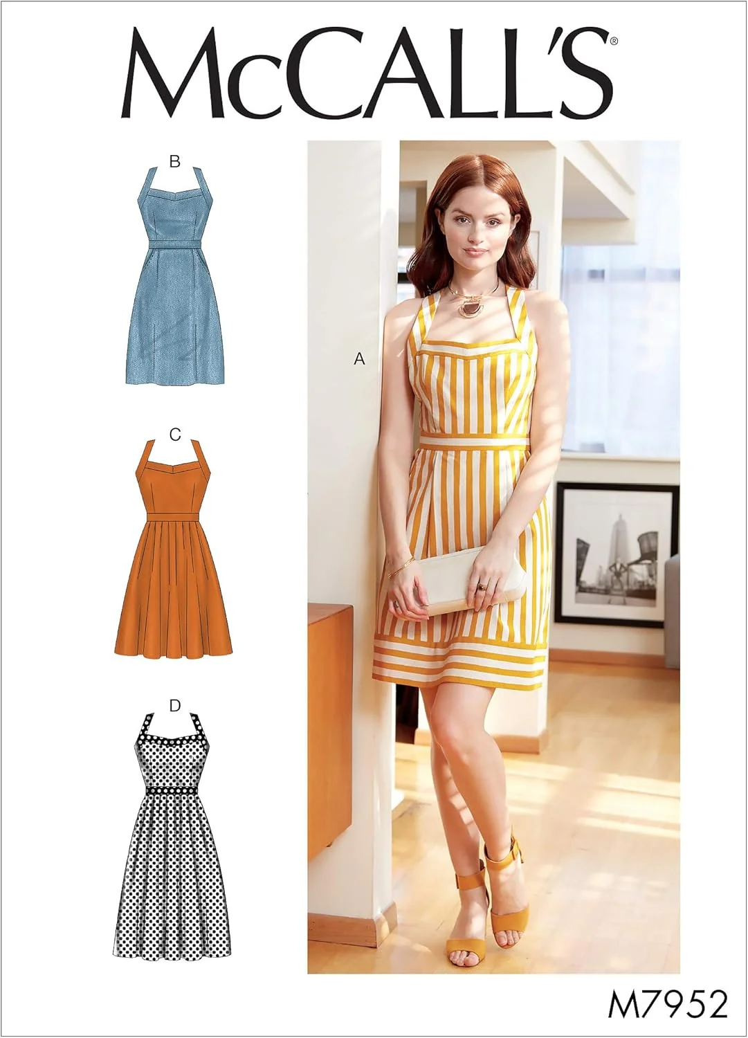 الگوی شرکت مک کال برای لباس زنانه بدون آستین با بند پشتی، سایزهای 12-20، الگوی خیاطی، سفید