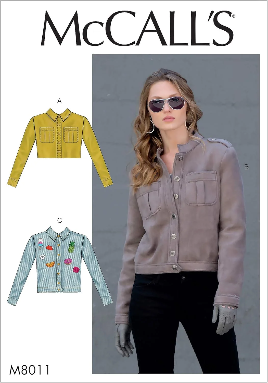 الگوهای خیاطی کت دکمه دار گشاد زنانه شرکت مک کال، سایزهای 16-22