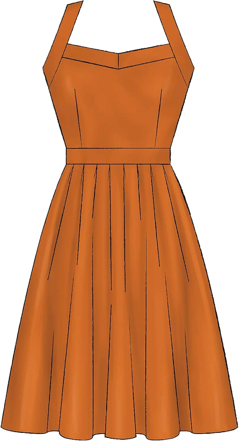 الگوی شرکت مک کال برای لباس زنانه بدون آستین با بند پشتی، سایزهای 12-20، الگوی خیاطی، سفید الگوی شرکت مک کال برای لباس زنانه بدون آستین با بند پشتی، سایزهای 12-20، الگوی خیاطی، سفید