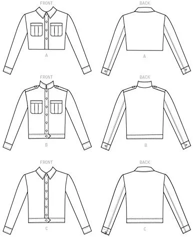 الگوهای خیاطی کت دکمه دار گشاد زنانه شرکت مک کال، سایزهای 16-22 الگوهای خیاطی کت دکمه دار گشاد زنانه شرکت مک کال، سایزهای 16-22