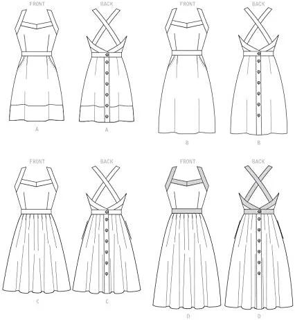 الگوی شرکت مک کال برای لباس زنانه بدون آستین با بند پشتی، سایزهای 12-20، الگوی خیاطی، سفید الگوی شرکت مک کال برای لباس زنانه بدون آستین با بند پشتی، سایزهای 12-20، الگوی خیاطی، سفید