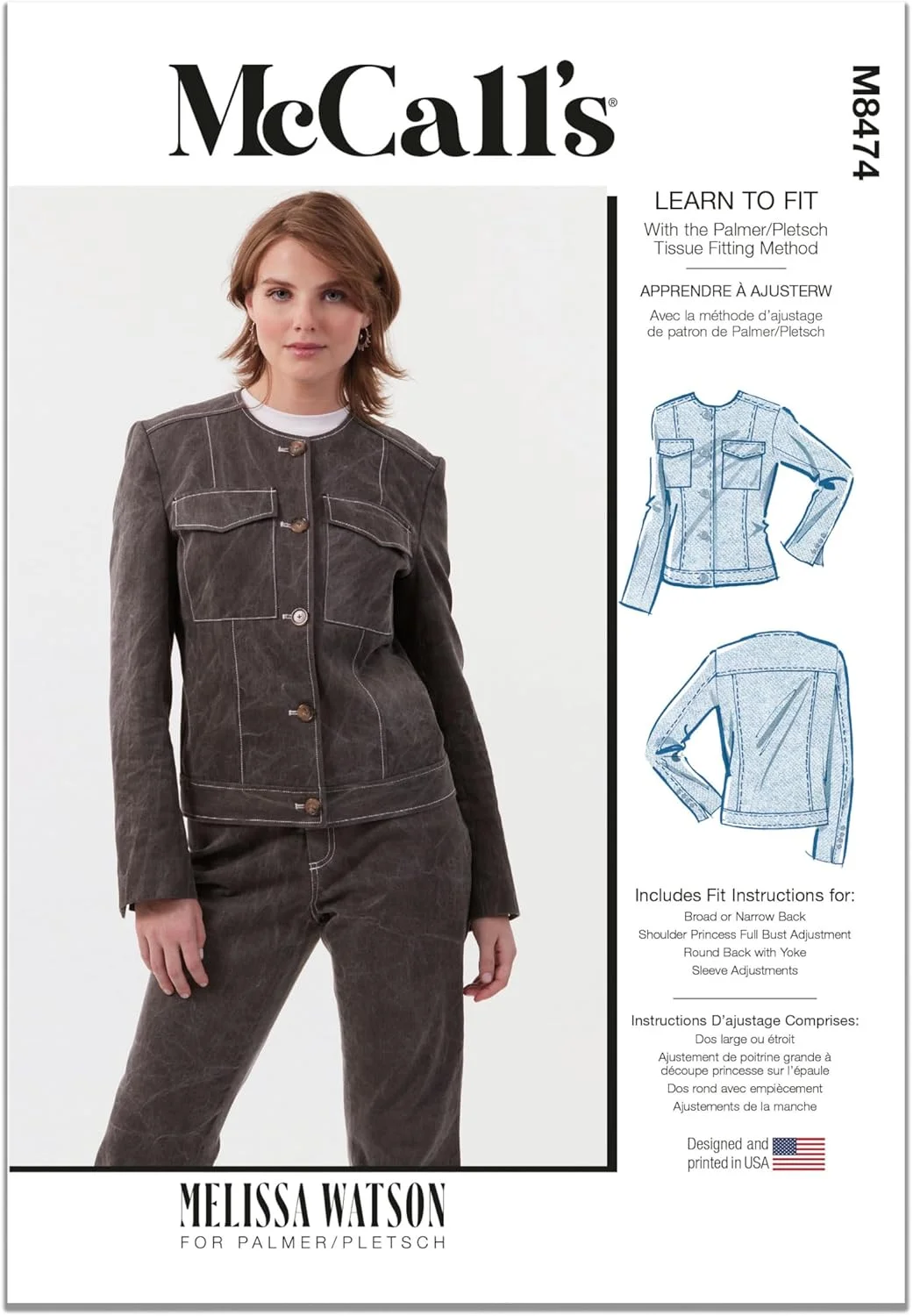 الگوی خیاطی McCall's M8474Y5 ژاکت زنانه توسط ملیسا واتسون Y5 (18-20-22-24-26)