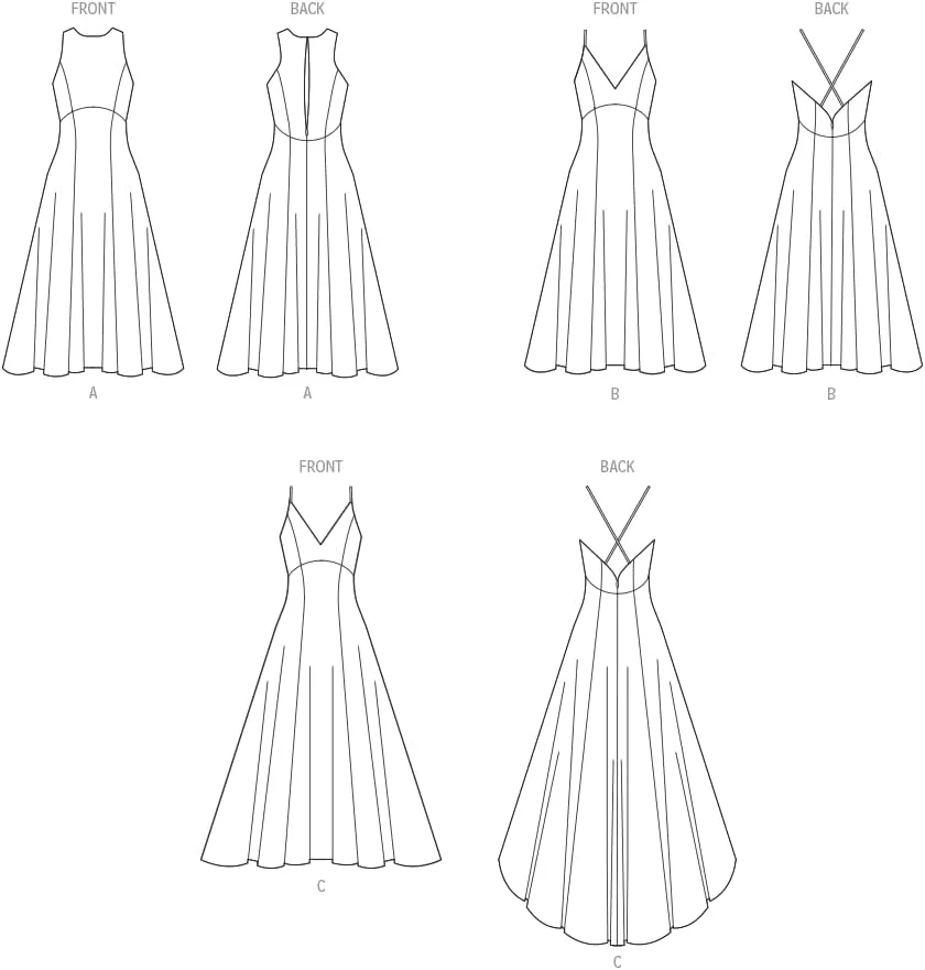 الگوی خیاطی مک کال M8475AA لباس های زنانه و دخترانه AA (10-12-14-16-18)