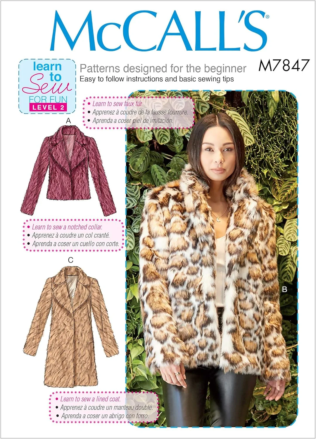 الگوی مک کال برای آموزش دوخت کت زنانه با قد کمر و ران، الگوهای خیاطی در سایزهای Xs-s-m-l-xl