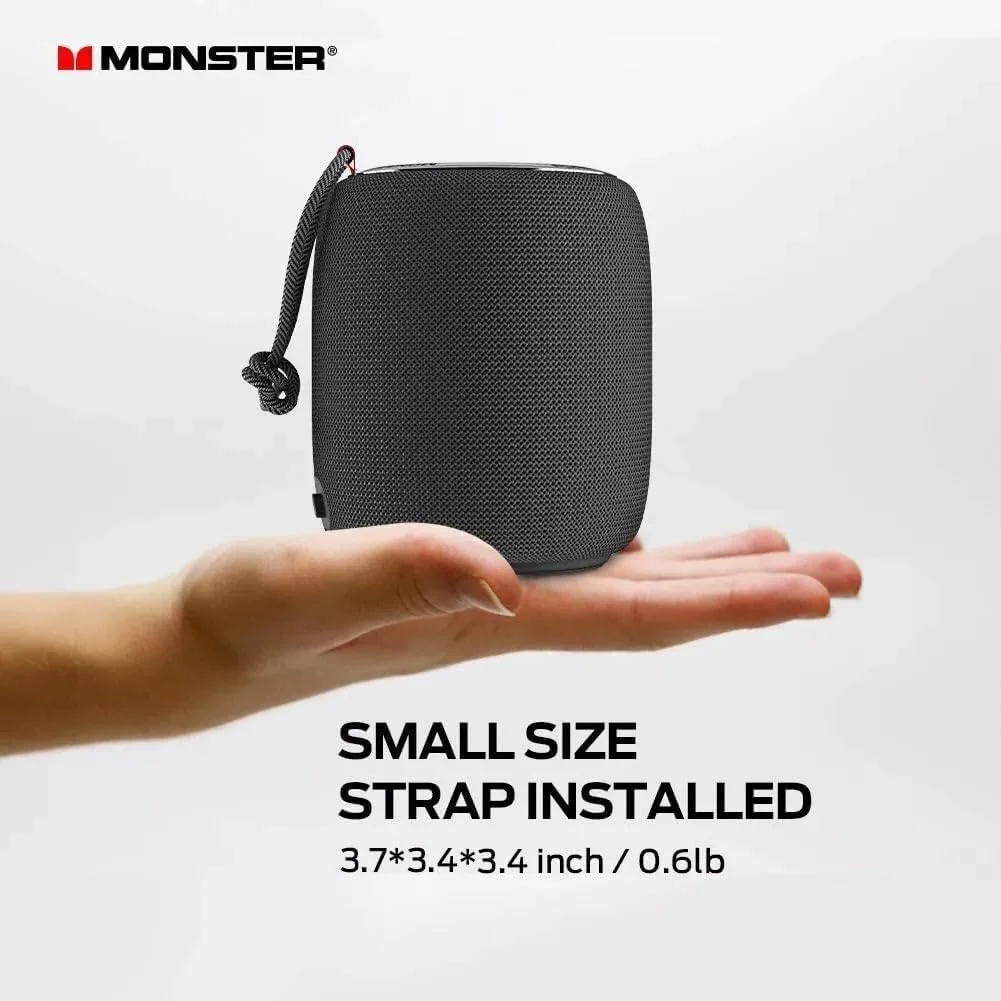 اسپیکر بلوتوثی قابل حمل Monster S110، جفت شدن استریو بی سیم واقعی، میکروفون داخلی اسپیکر بلوتوثی قابل حمل Monster S110، جفت شدن استریو بی سیم واقعی، میکروفون داخلی
