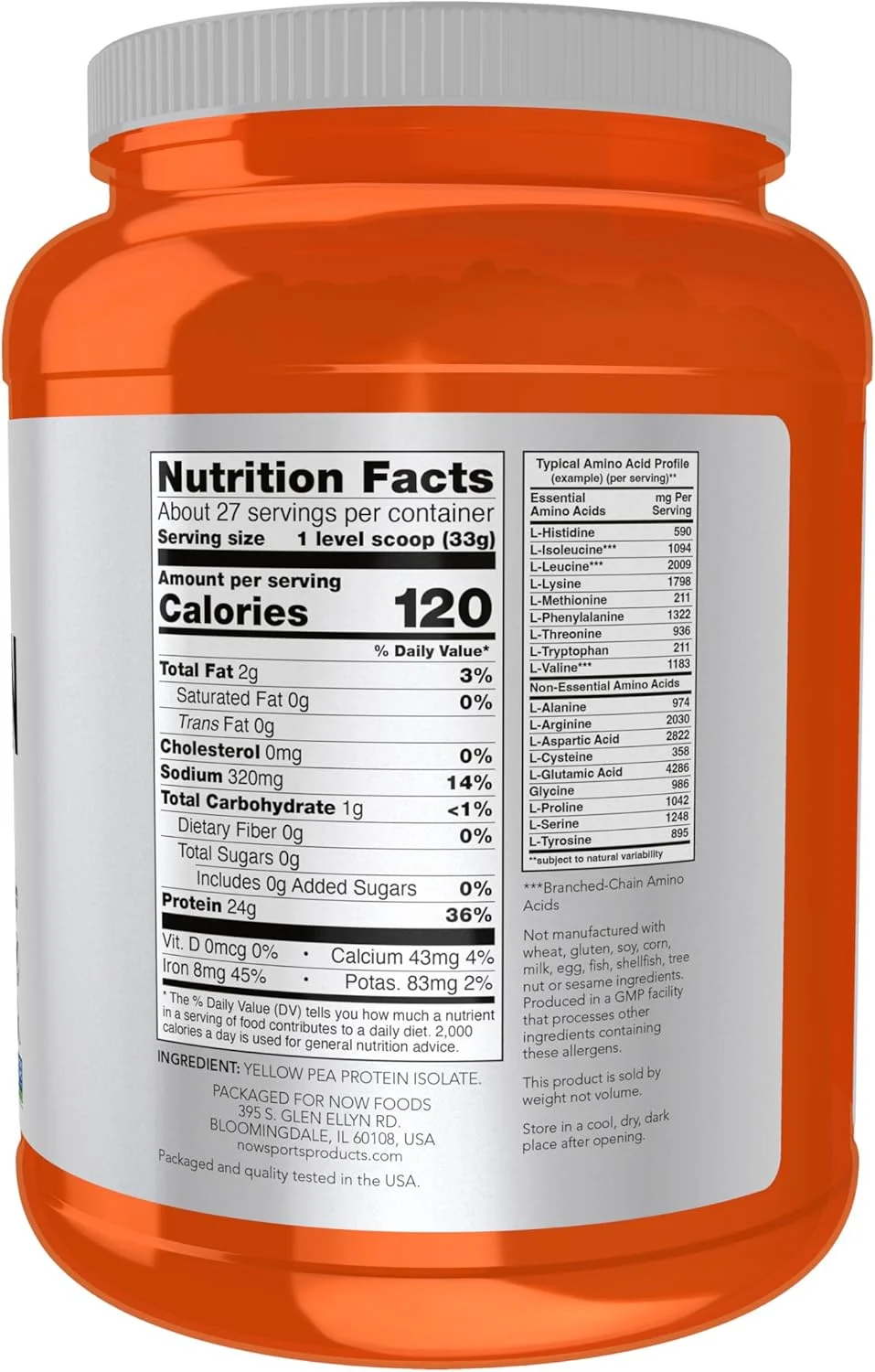 پودر پروتئین نخود فرنگی ناو اسپورتس، پروتئین خالص بدون طعم 24 گرم. بدون سویا، بدون لبنیات. 2 پوند (907 گرم) پودر پروتئین نخود فرنگی ناو اسپورتس، پروتئین خالص بدون طعم 24 گرم. بدون سویا، بدون لبنیات. 2 پوند (907 گرم)