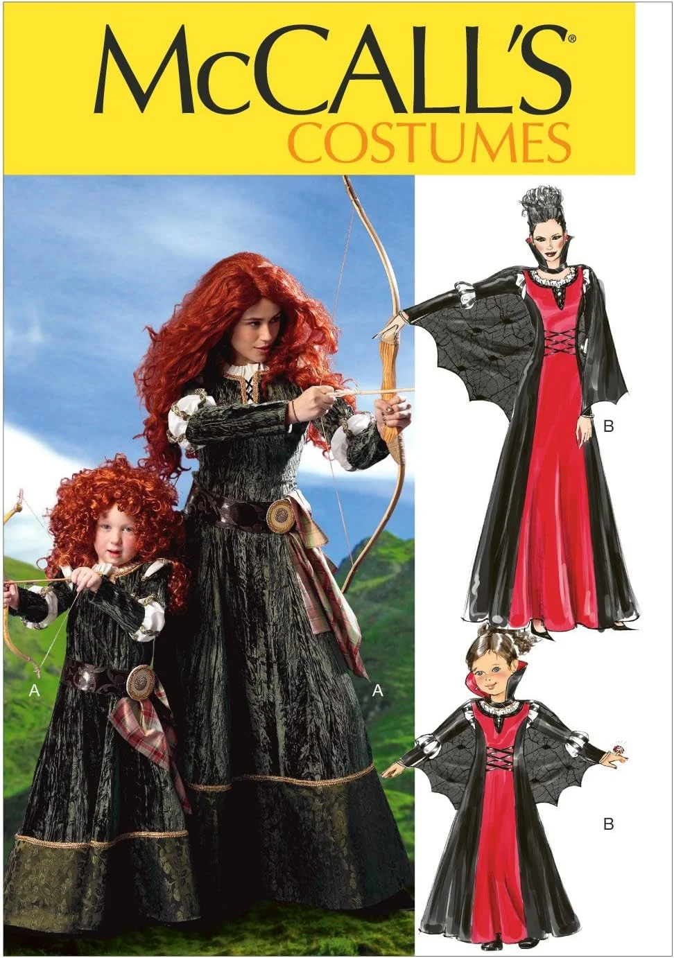 الگوهای خیاطی مک کال M6817 سایزهای کوچک/متوسط/بزرگ/خیلی بزرگ زنانه/بچگانه/دخترانه، لباس های فانتزی، بسته 1 عددی، سفید