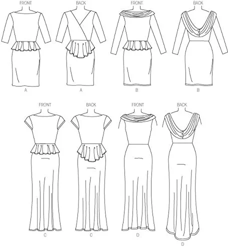 الگوهای خیاطی McCall's MC7047E5 سایز 14/16/18/20/22 لباس زنانه