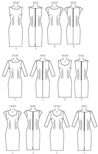 الگوهای خیاطی مک کالز MC7085 E5، لباس های زنانه سایز کوچک، سایزهای 14-16-18-20-22