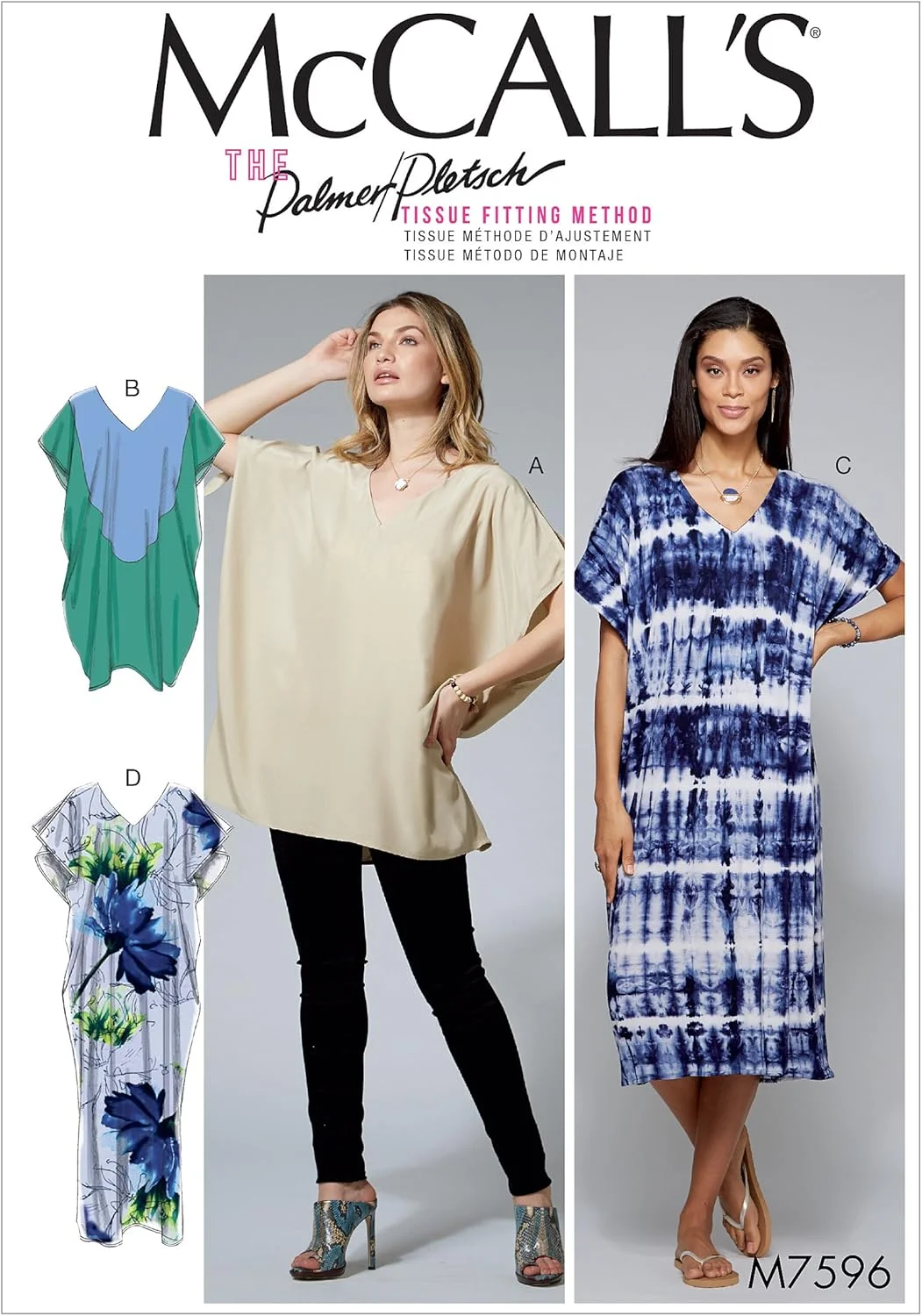 الگوهای خیاطی McCall's 7596 Y، تونیک و پیراهن زنانه، سایز XSM-MED، کاغذی، چند رنگ، 17 x 0.5 x 0.07 سانتی متر
