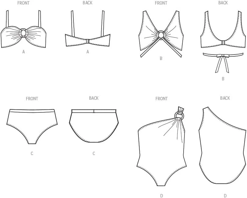 الگوی خیاطی لباس شنا زنانه مک کالز، کد طراحی M8330، سایزهای 20W-22W-24W-26W-28W