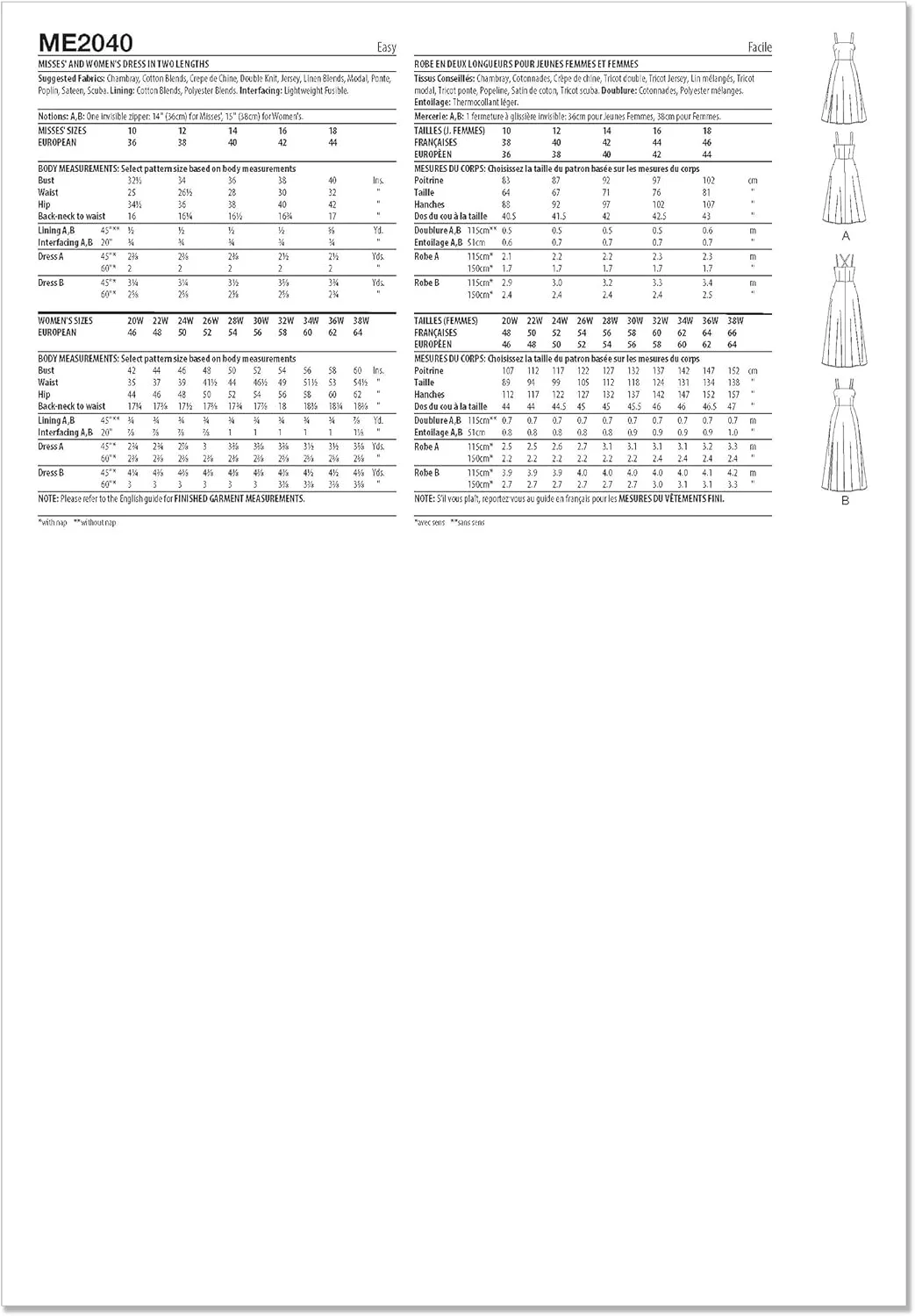الگوی خیاطی لباس بندی زنانه McCall's Know Me، کد طراحی ME2040، سایزهای 20W-22W-24W-26W-28W الگوی خیاطی لباس بندی زنانه McCall's Know Me، کد طراحی ME2040، سایزهای 20W-22W-24W-26W-28W