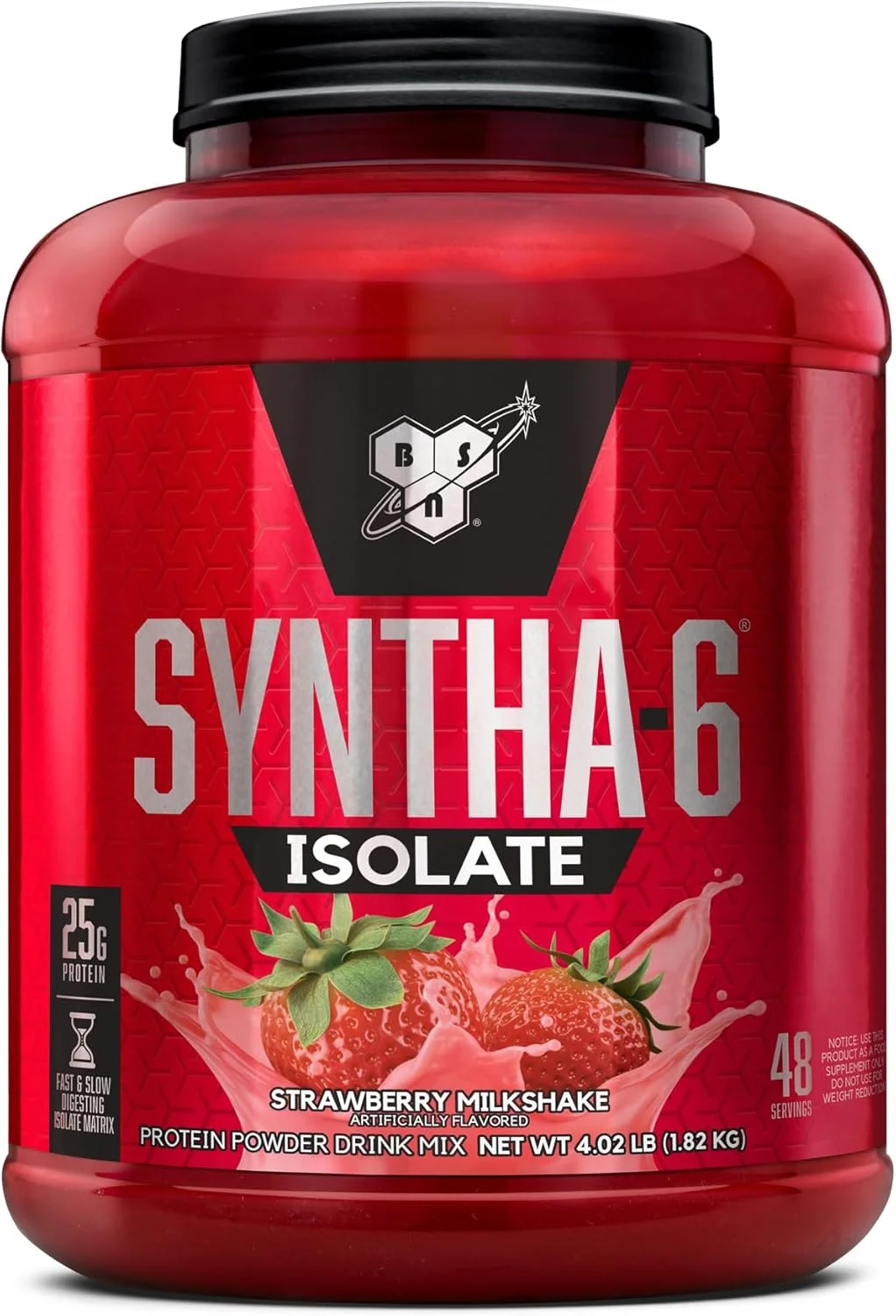 پودر پروتئین ایزوله BSN SYNTHA-6، پودر پروتئین توت فرنگی با پروتئین وی ایزوله، پروتئین شیر ایزوله، طعم: میلک شیک توت فرنگی، 48 سروینگ