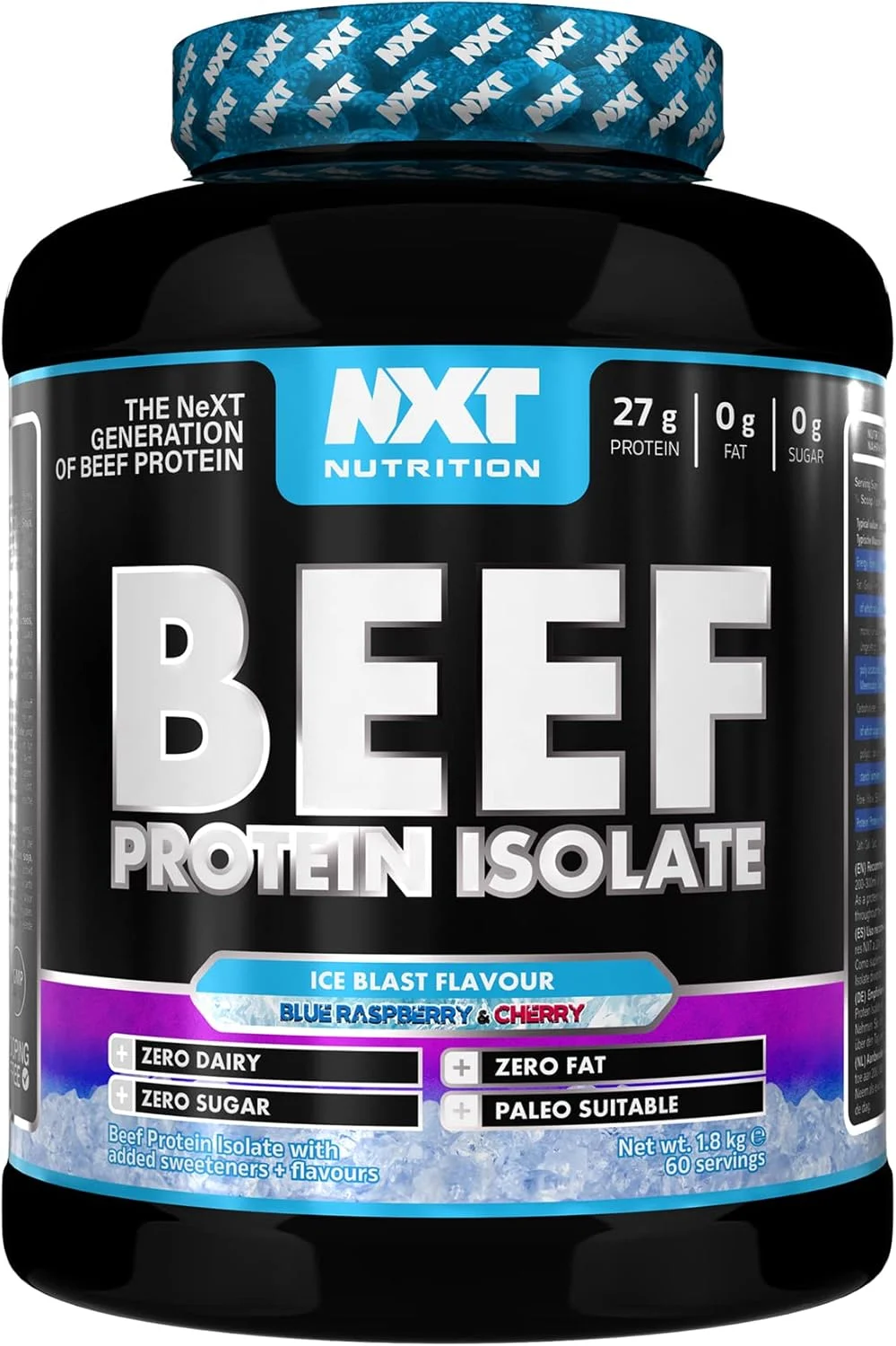 پروتئین ایزوله گوشت گاو NXT با طعم تمشک آبی و انفجار یخ گیلاس، 1.8 کیلوگرم، 60 سروینگ