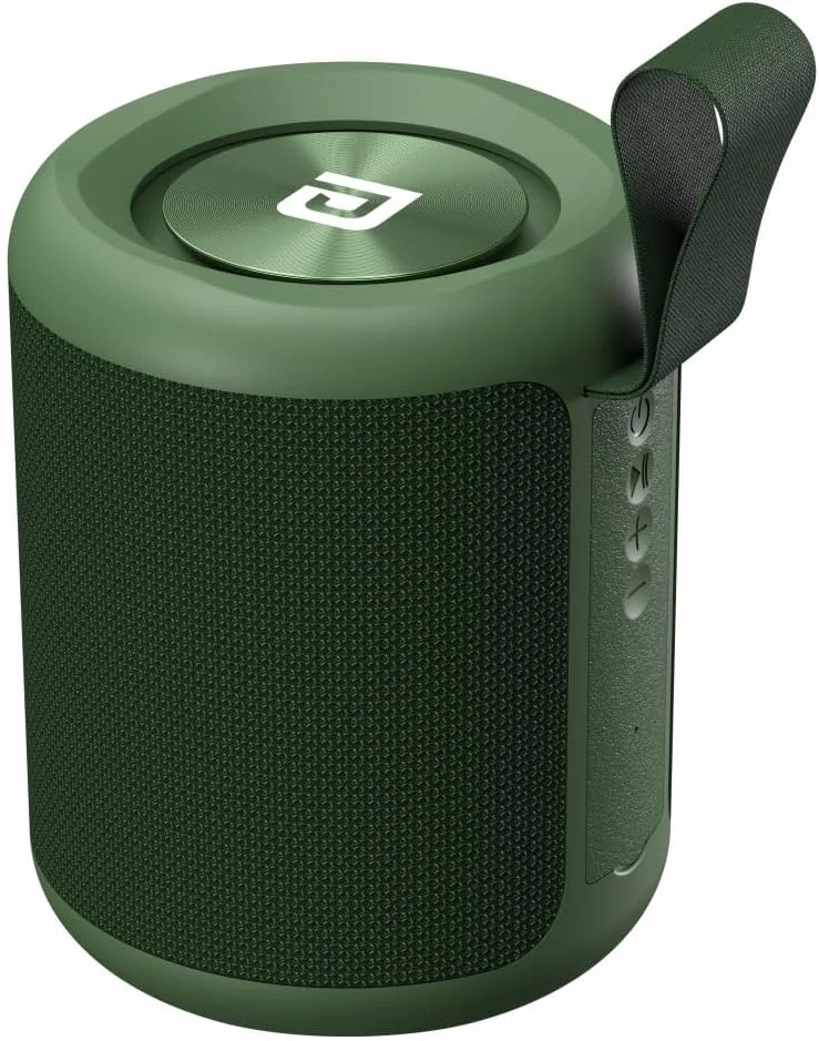 اسپیکر بلوتوثی قابل حمل 20 واتی پورتronics SoundDrum P با 6-7 ساعت پخش، تماس هندزفری، درگاه USB، درگاه Aux-in، شارژ Type C (سبز)