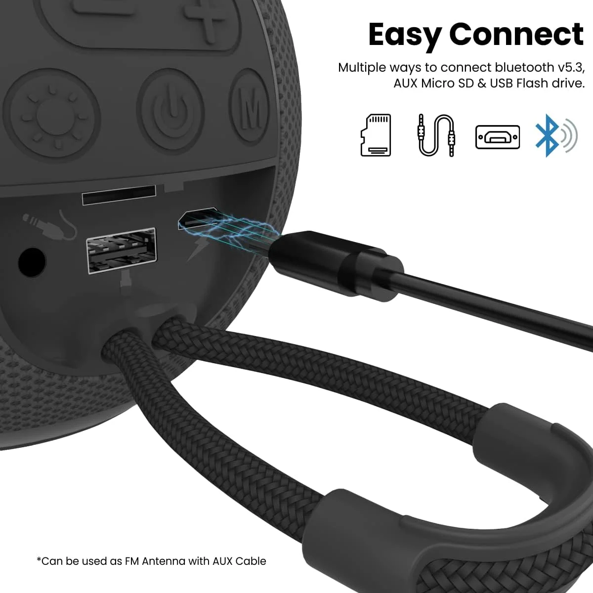 اسپیکر بلوتوثی بی سیم 5 واتی Portronics Resound با رادیو FM، عملکرد TWS، چراغ های LED چند رنگ، 6-8 ساعت پخش، مشکی اسپیکر بلوتوثی بی سیم 5 واتی Portronics Resound با رادیو FM، عملکرد TWS، چراغ های LED چند رنگ، 6-8 ساعت پخش، مشکی