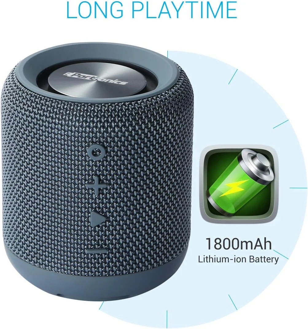 اسپیکر بلوتوثی استریو قابل حمل 10 واتی Portronics SoundDrum با باس قدرتمند، AUX 3.5 میلیمتری، پخش موسیقی از طریق USB، میکروفون داخلی، FM داخلی، 6-7 ساعت پخش (آبی) اسپیکر بلوتوثی استریو قابل حمل 10 واتی Portronics SoundDrum با باس قدرتمند، AUX 3.5 میلیمتری، پخش موسیقی از طریق USB، میکروفون داخلی، FM داخلی، 6-7 ساعت پخش (آبی)