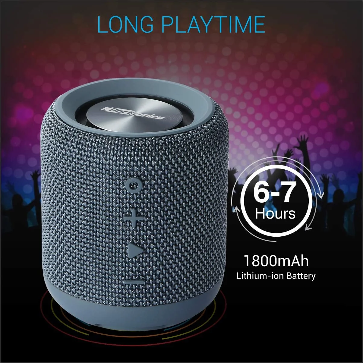 اسپیکر بلوتوثی استریو قابل حمل 10 واتی Portronics SoundDrum با باس قدرتمند، AUX 3.5 میلیمتری، پخش موسیقی از طریق USB، میکروفون داخلی، FM داخلی، 6-7 ساعت پخش (آبی) اسپیکر بلوتوثی استریو قابل حمل 10 واتی Portronics SoundDrum با باس قدرتمند، AUX 3.5 میلیمتری، پخش موسیقی از طریق USB، میکروفون داخلی، FM داخلی، 6-7 ساعت پخش (آبی)