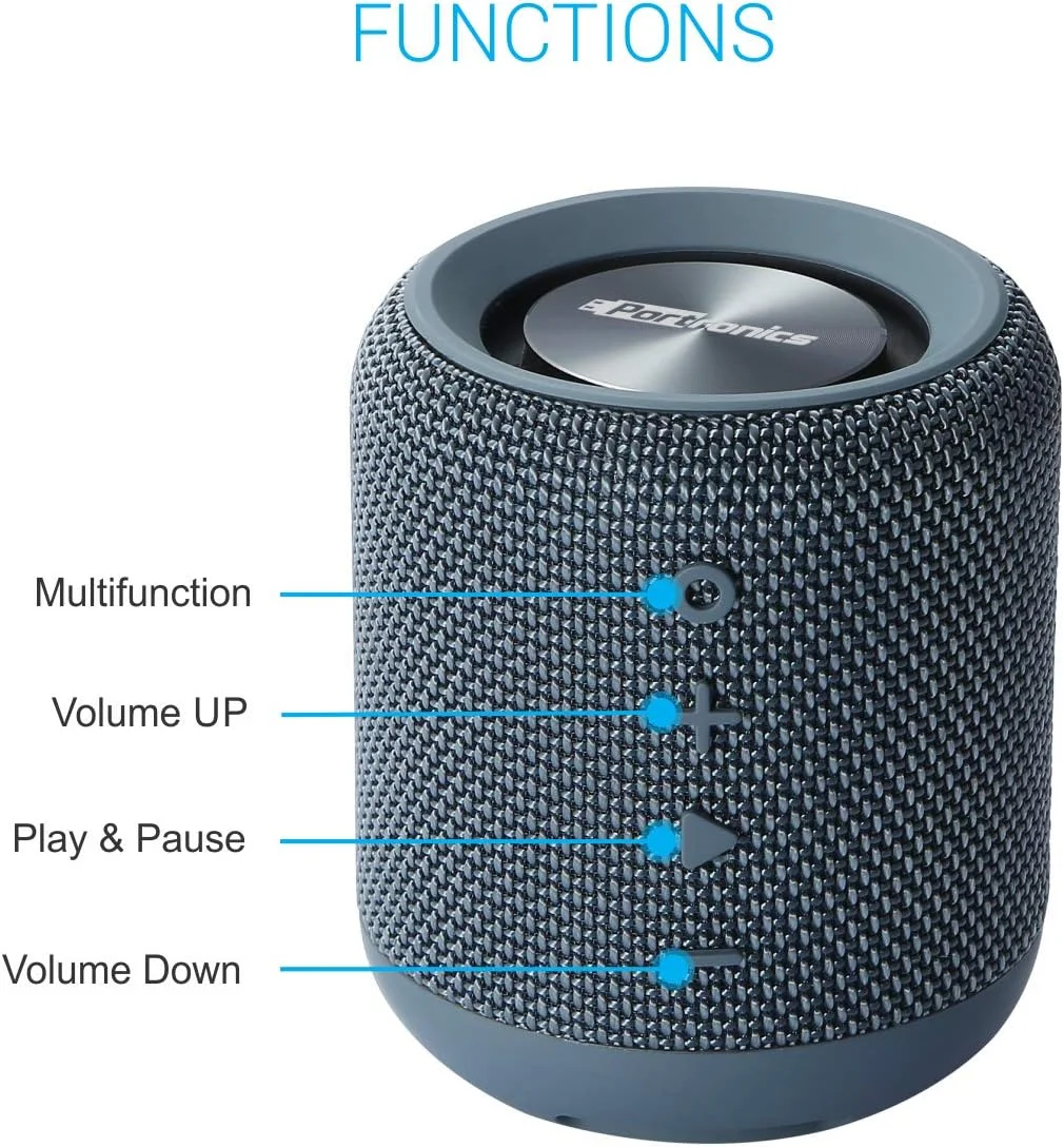اسپیکر بلوتوثی استریو قابل حمل 10 واتی Portronics SoundDrum با باس قدرتمند، AUX 3.5 میلیمتری، پخش موسیقی از طریق USB، میکروفون داخلی، FM داخلی، 6-7 ساعت پخش (آبی) اسپیکر بلوتوثی استریو قابل حمل 10 واتی Portronics SoundDrum با باس قدرتمند، AUX 3.5 میلیمتری، پخش موسیقی از طریق USB، میکروفون داخلی، FM داخلی، 6-7 ساعت پخش (آبی)