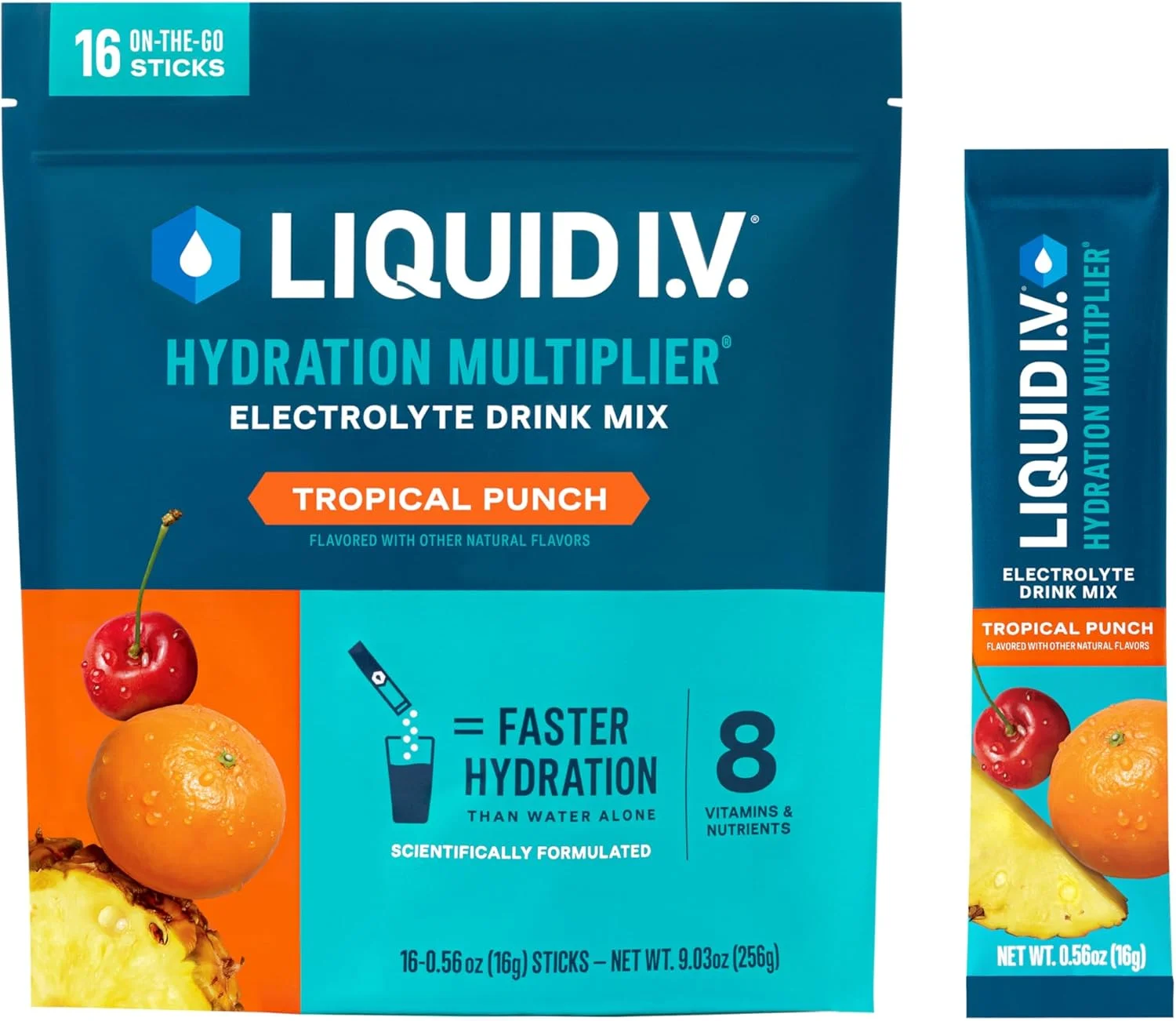 مخلوط نوشیدنی پودری الکترولیت Liquid I.V.® Hydration Multiplier - پانچ استوایی | 1 بسته (16 سروینگ) مخلوط نوشیدنی پودری الکترولیت Liquid I.V.® Hydration Multiplier - پانچ استوایی | 1 بسته (16 سروینگ)