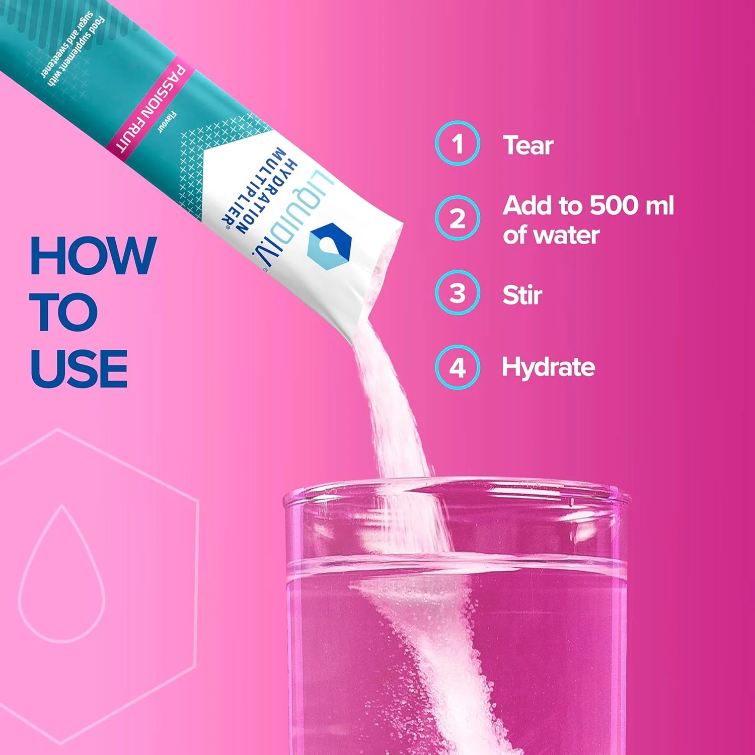 ساشه های آبرسان Liquid I.V. | پشن فروت | مخلوط پودر الکترولیت | 1 بسته (16 عدد) | 7 ویتامین و مواد معدنی | وگان ساشه های آبرسان Liquid I.V. | پشن فروت | مخلوط پودر الکترولیت | 1 بسته (16 عدد) | 7 ویتامین و مواد معدنی | وگان