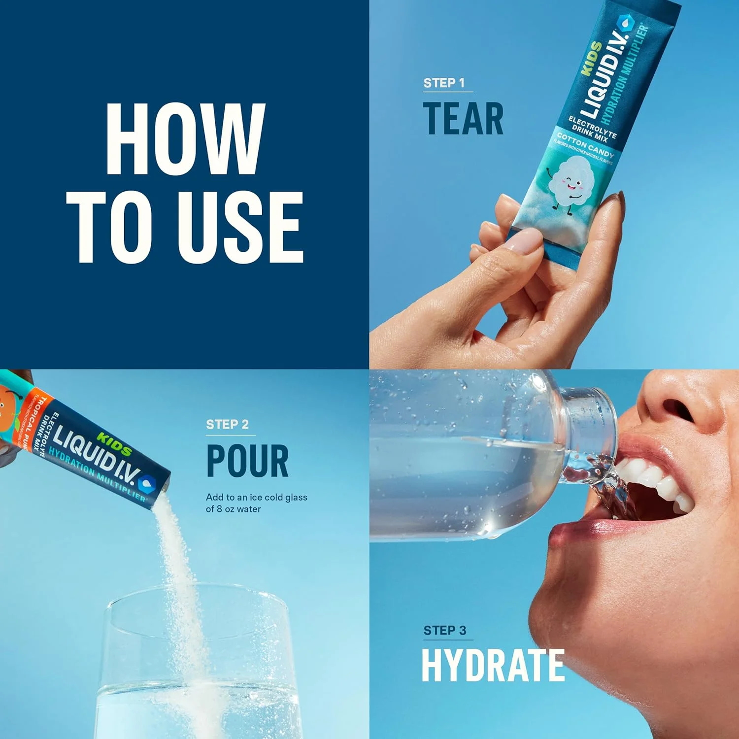 محلول آبرسان Liquid I.V.® Hydration Multiplier® +Kids - سیب قرمز ترد | پودر مخلوط نوشیدنی الکترولیت | 2 بسته (16 سروینگ) محلول آبرسان Liquid I.V.® Hydration Multiplier® +Kids - سیب قرمز ترد | پودر مخلوط نوشیدنی الکترولیت | 2 بسته (16 سروینگ)