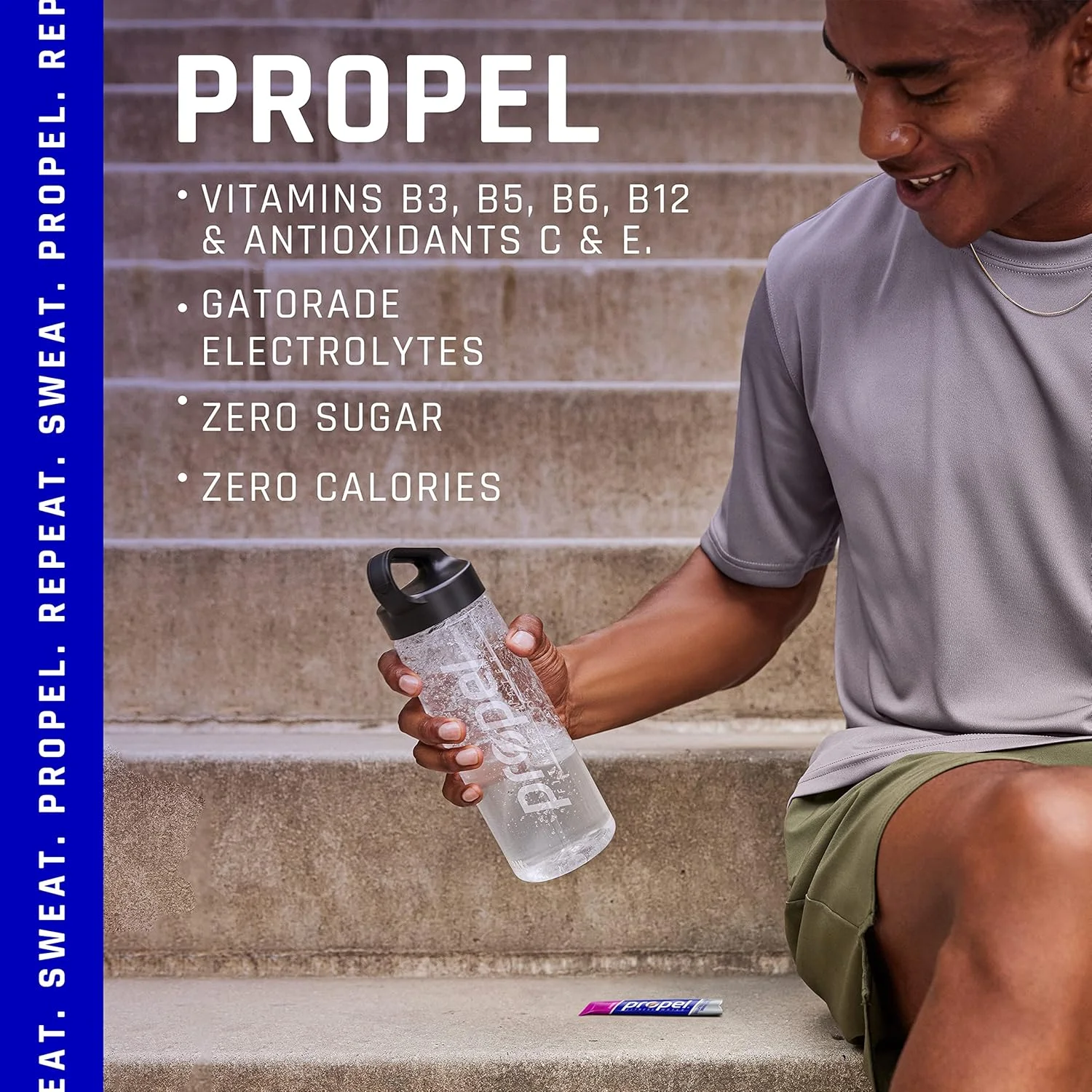 پودر الکترولیت و ویتامین بدون شکر با طعم لیمو Propel، 2.2 گرم (بسته 10 عددی) پودر الکترولیت و ویتامین بدون شکر با طعم لیمو Propel، 2.2 گرم (بسته 10 عددی)