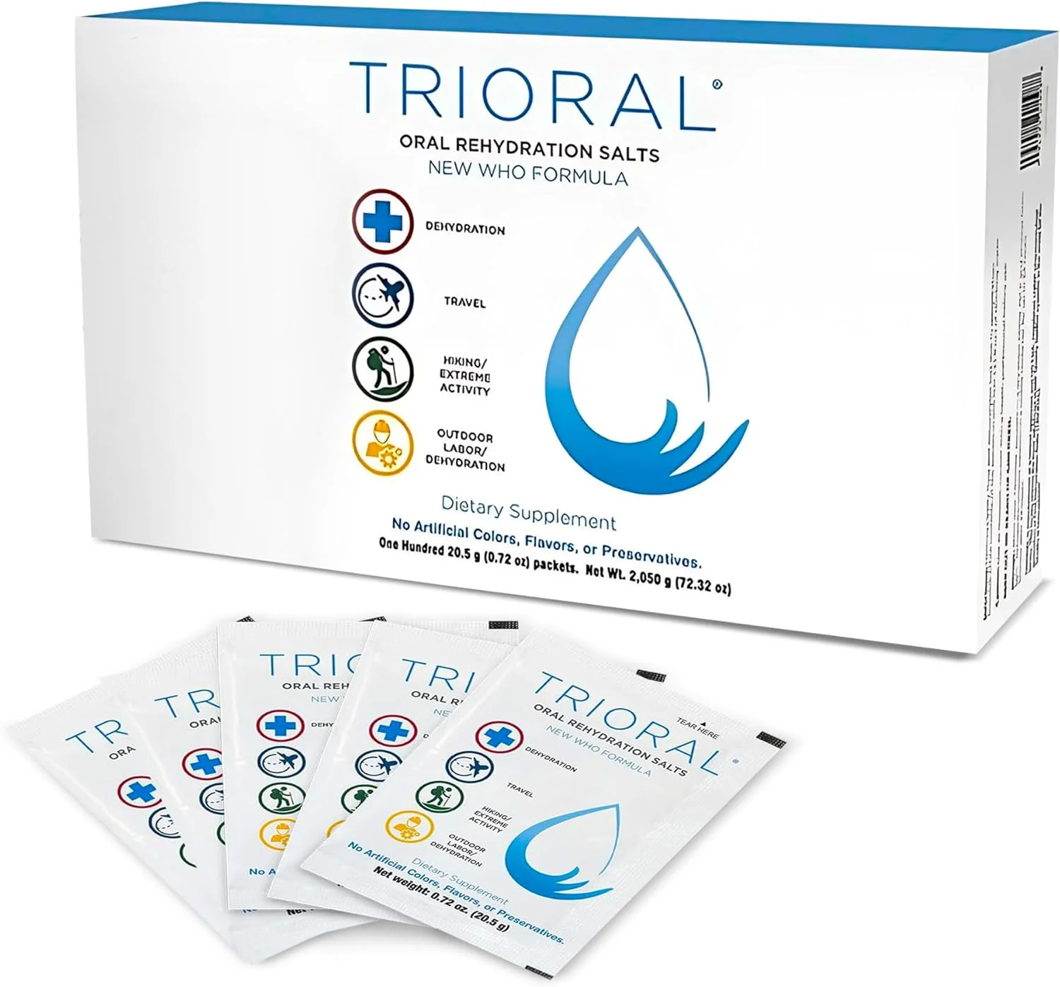 پودر الکترولیت آبرسان TRIORAL (100 بسته) - محلول آبرسانی سریع، فرمول آبرسانی ضروری، مبارزه با کم آبی ناشی از تمرینات، ورزش و موارد دیگر، کیت کمک های اولیه، ملزومات سفر، بسته های مخلوط نوشیدنی پودر الکترولیت آبرسان TRIORAL (100 بسته) - محلول آبرسانی سریع، فرمول آبرسانی ضروری، مبارزه با کم آبی ناشی از تمرینات، ورزش و موارد دیگر، کیت کمک های اولیه، ملزومات سفر، بسته های مخلوط نوشیدنی