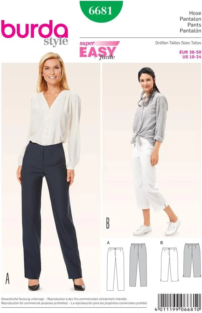 الگوی خیاطی شلوار کاغذی Burda b6681، 19 × 13 × 1 سانتی متر، سفید