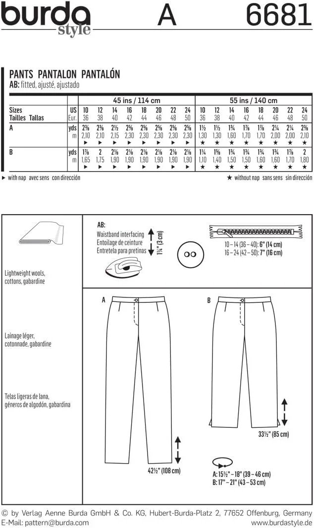 الگوی خیاطی شلوار کاغذی Burda b6681، 19 × 13 × 1 سانتی متر، سفید الگوی خیاطی شلوار کاغذی Burda b6681، 19 × 13 × 1 سانتی متر، سفید