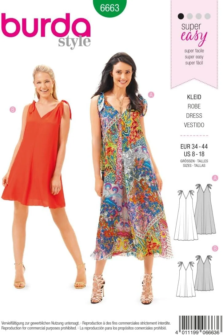 الگوی خیاطی لباس زنانه Burda b6663 کاغذی 19x13x1 سانتی متر سفید