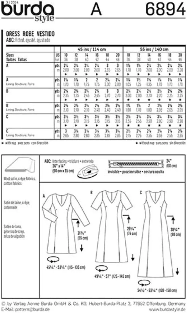 الگوی لباس زنانه بردا 6894