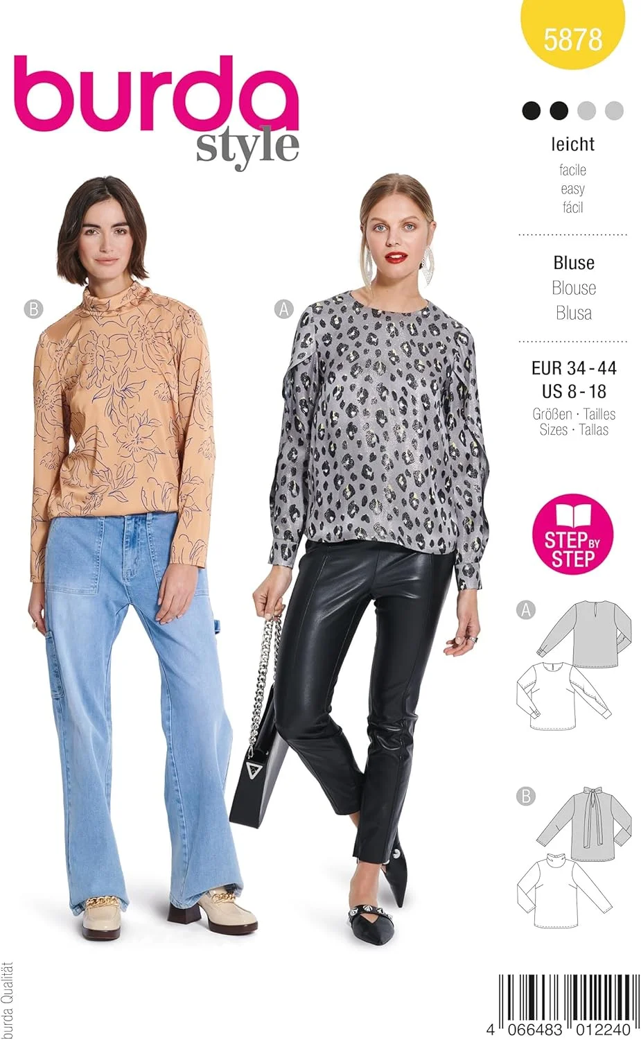 الگوی خیاطی بوردا 5878 - الگوی خیاطی 5878 [سایز زنانه 6-18] سطح 2 مبتدی