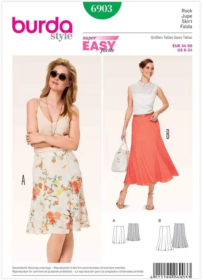 الگوی خیاطی دامن زنانه Burda Style B6903 الگوی خیاطی دامن زنانه Burda Style B6903