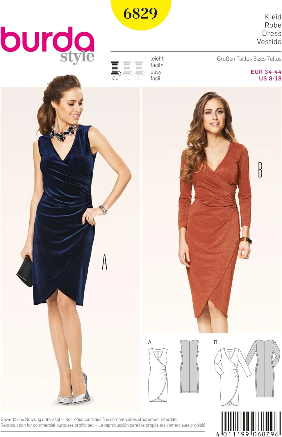 الگوی خیاطی بوردا استایل B6829 - مدل لباس زنانه الگوی خیاطی بوردا استایل B6829 - مدل لباس زنانه