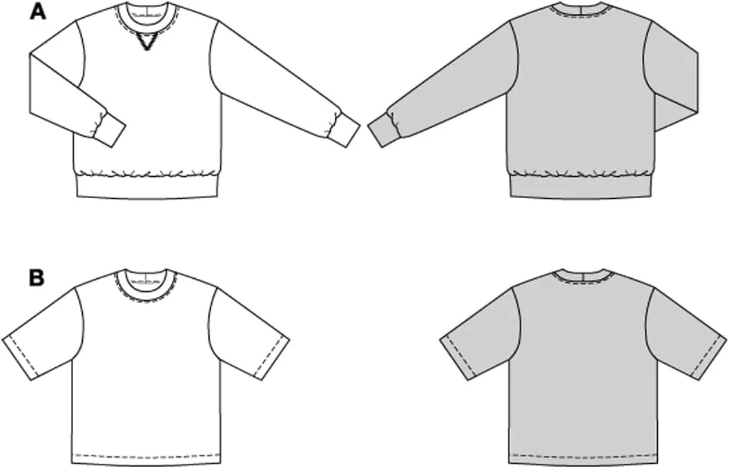الگوی خیاطی آسان مردانه Burda، سویشرت های پایه #5682، سایز 46-56