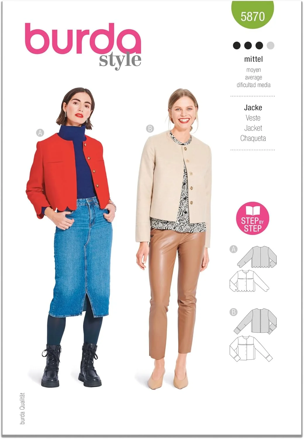 الگوی خیاطی بوردا استایل B5870 - ژاکت زنانه