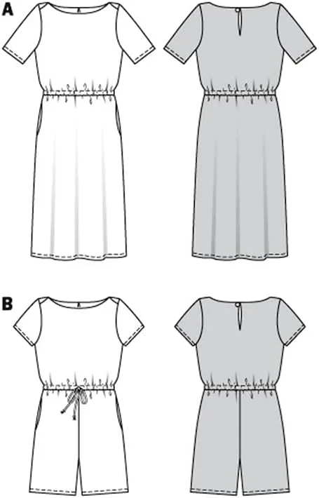 الگوی خیاطی Burda Style B6004 برای لباس و سرهمی زنانه الگوی خیاطی Burda Style B6004 برای لباس و سرهمی زنانه