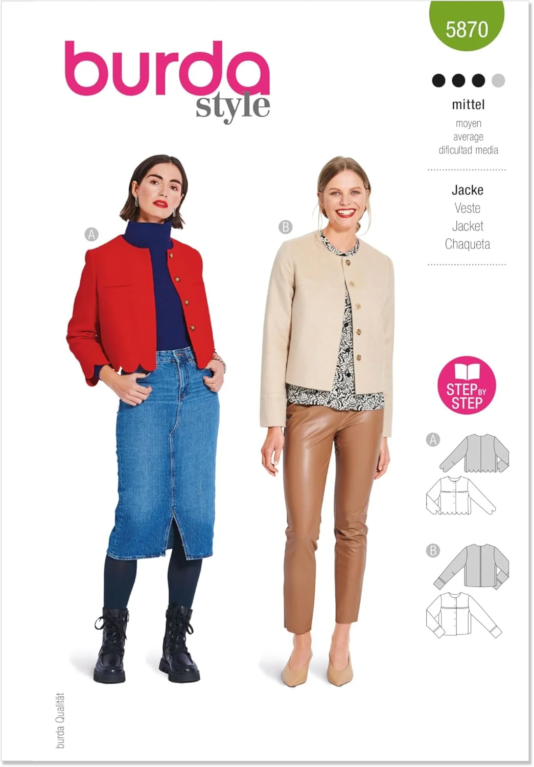 الگوی خیاطی بوردا استایل B5870 - ژاکت زنانه