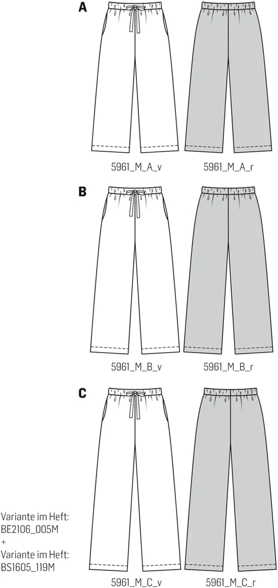 الگوی خیاطی بردا استایل B5960، شلوار زنانه الگوی خیاطی بردا استایل B5960، شلوار زنانه