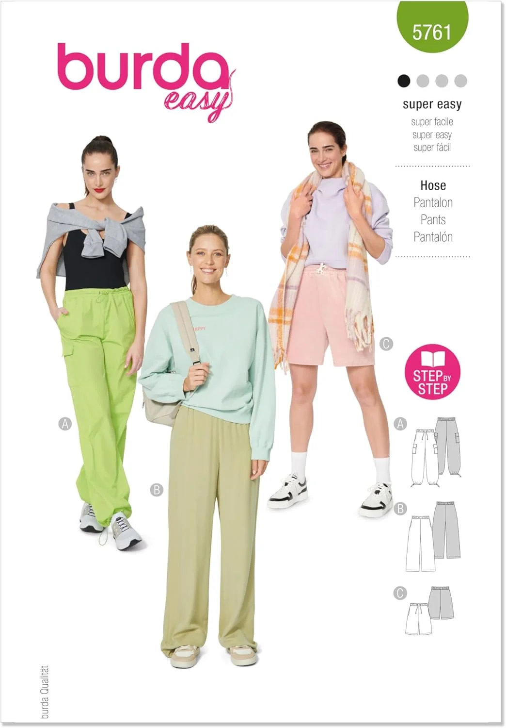 الگوی خیاطی بردا استایل مدل B5761، شلوار کارگو زنانه