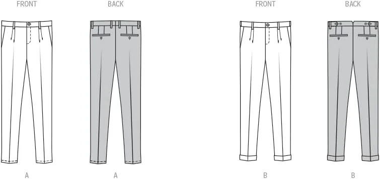 الگوی خیاطی مردانه بردا استایل مدل B5722 - شلوار مردانه
