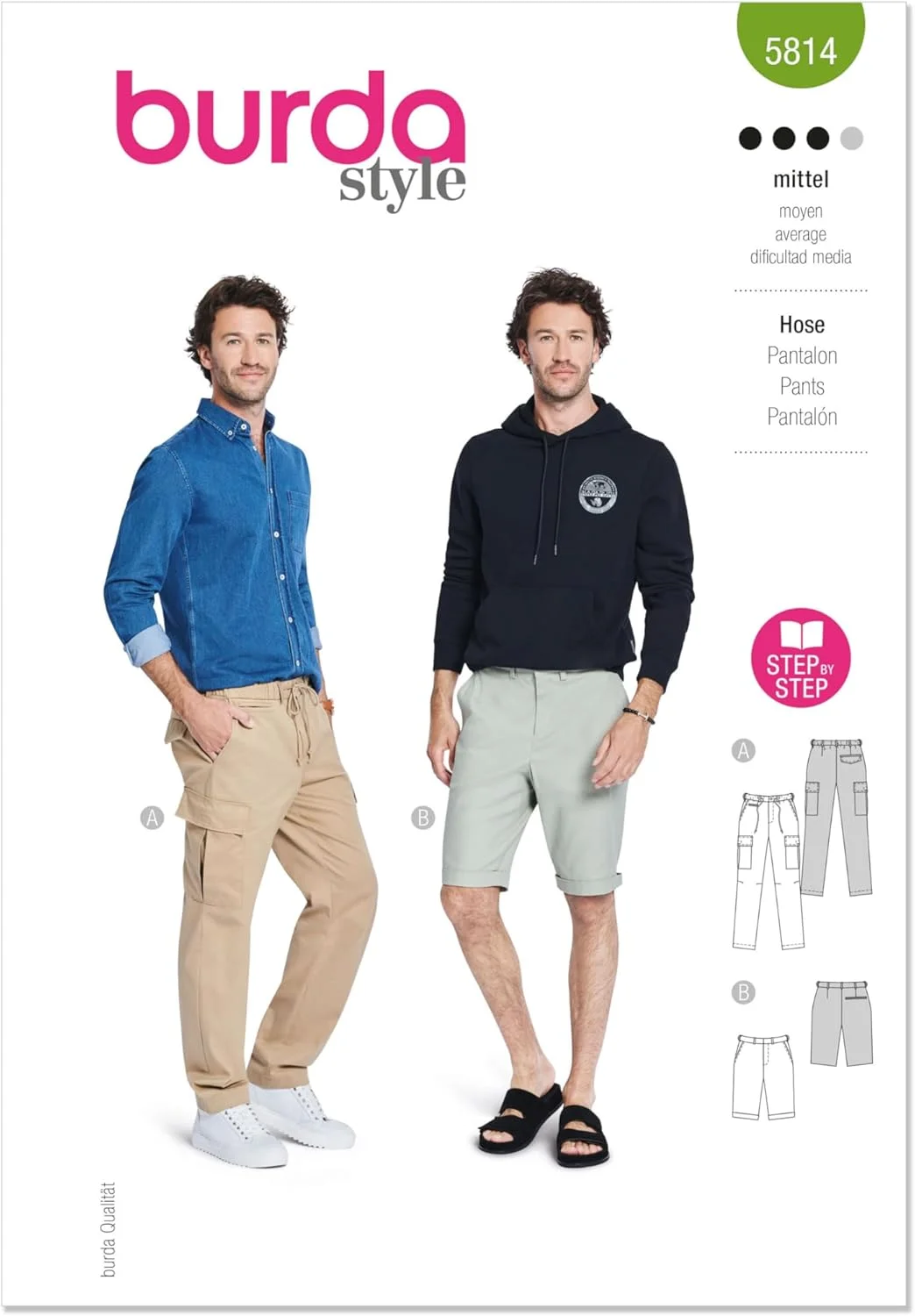 الگوی خیاطی مردانه Burda Style B5814 - شلوار
